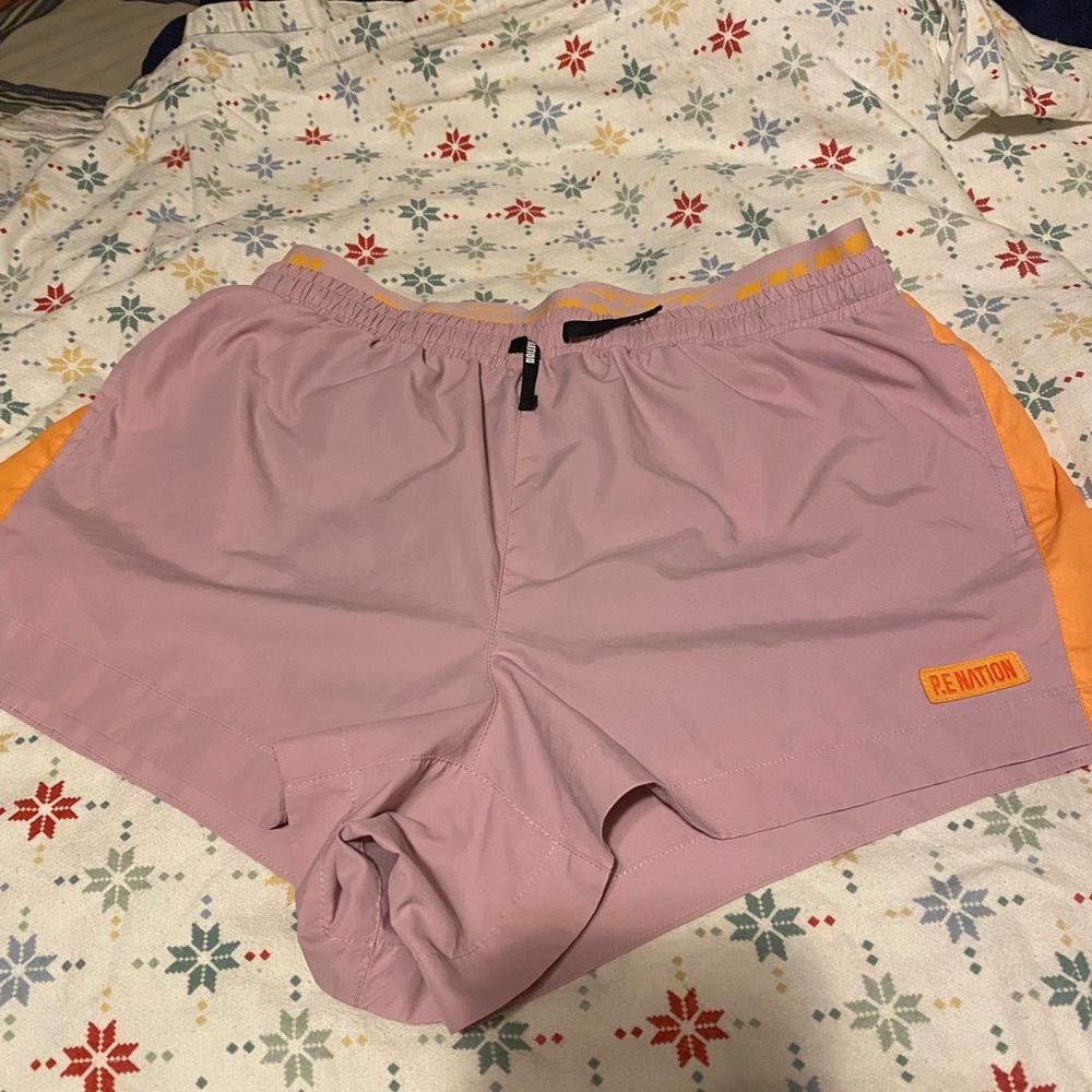 P.E Nation Women's Athletic Shorts in Pink and Orange